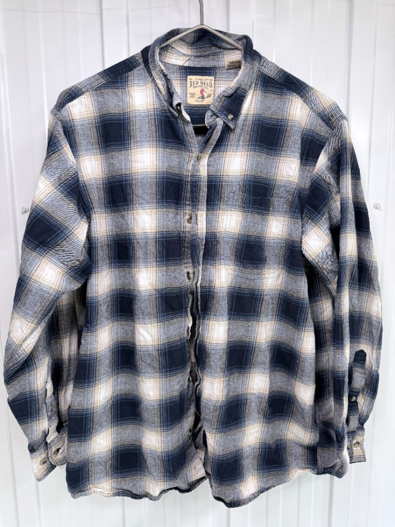 4 Men's XL Plaid Button Down Shirts American Eagle Red Head Urban Heritage