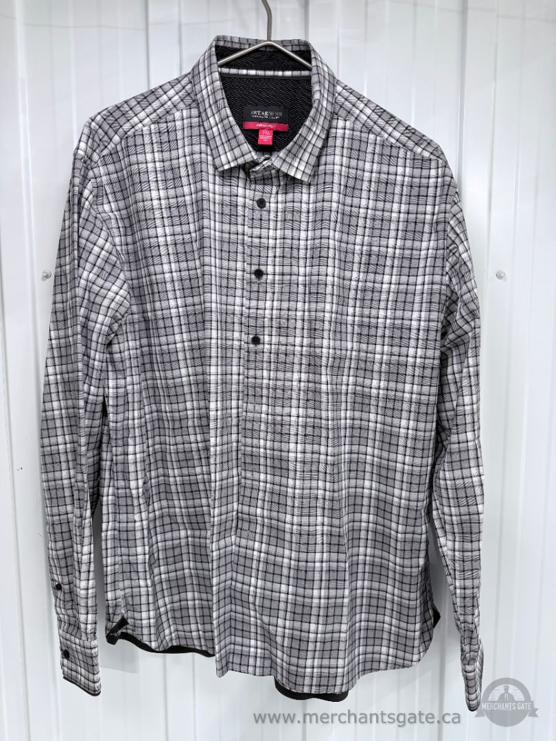 Men’s XL Long-Sleeve Plaid Shirt Lot – American Eagle RedHead Kenneth Cole