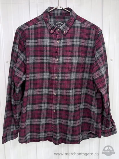 Men’s XL Long-Sleeve Plaid Shirt Lot – American Eagle RedHead Kenneth Cole