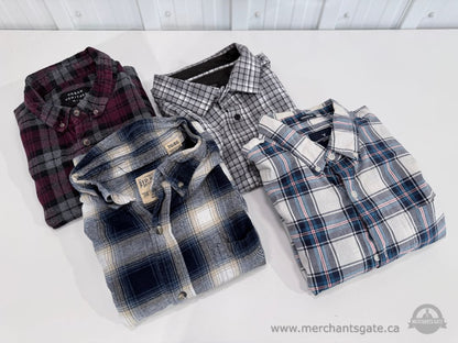 Men’s XL Long-Sleeve Plaid Shirt Lot – American Eagle RedHead Kenneth Cole