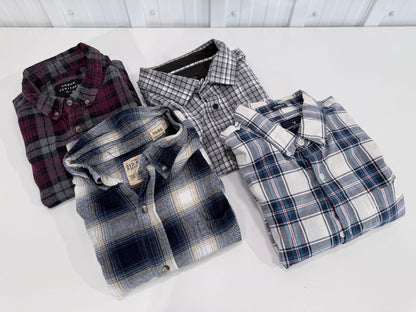 4 Men's XL Plaid Button Down Shirts American Eagle Red Head Urban Heritage