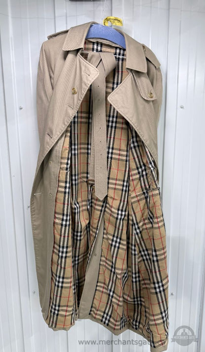 Vintage Burberrys England Women’s Petite XS Long Belted Trench Coat