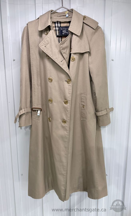 Vintage Burberrys England Women’s Petite XS Long Belted Trench Coat