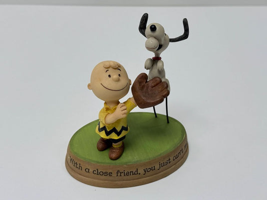 Hallmark Peanuts Gallery Figurine Charlie Brown Snoopy Baseball With Glove