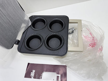 Breville Personal Pie Maker 4 Cup Non Stick Stainless Steel BPI640XL New Open Box