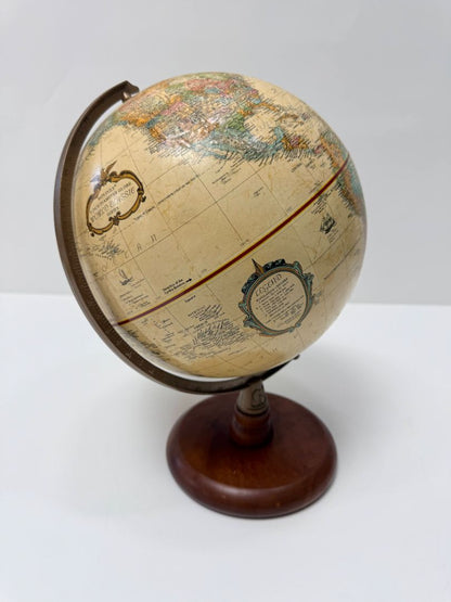 Vintage Replogle World Classic Globe With Wood Base 7 Inch Tall