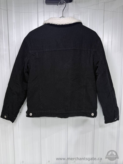 Bluenotes Men’s Black Corduroy Sherpa-Lined Trucker Jacket Size XL