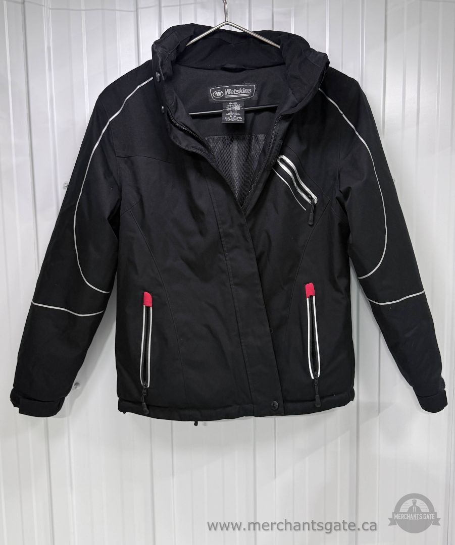 Wetskins Women’s Black Outdoor Jacket with Reflective Trim Size Medium