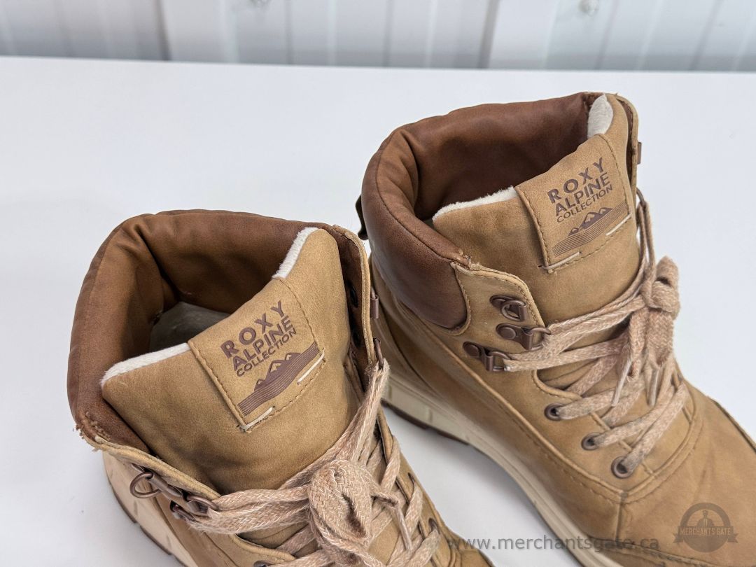 Roxy Karmel Alpine Collection Women’s Lace-Up Winter Boots Tan Size 6