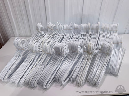 Large Lot of 200+ Plastic Clothes Hangers – Assorted Colours and Styles