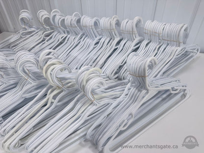 Large Lot of 200+ Plastic Clothes Hangers – Assorted Colours and Styles