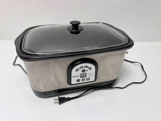 Bravetti Professional Slow Cooker With Removable Inserts And Glass Lid