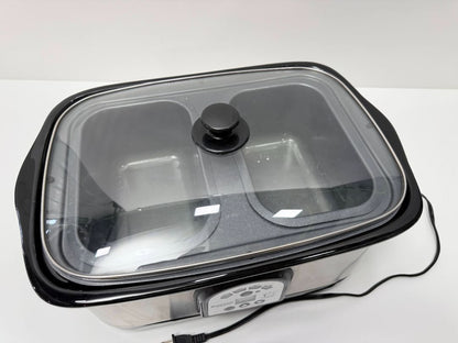 Bravetti Professional Slow Cooker With Removable Inserts And Glass Lid