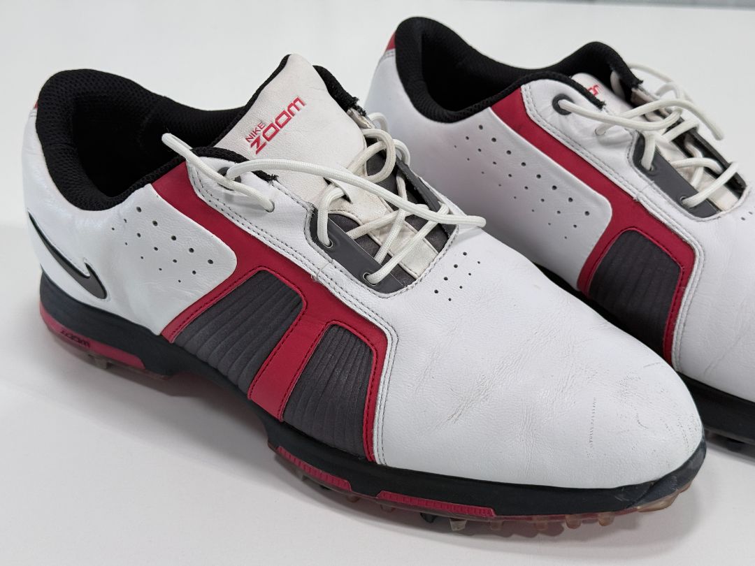 Nike Zoom Trophy Men’s Golf Shoes Size 9.5 – White Red Black Leather Spikes