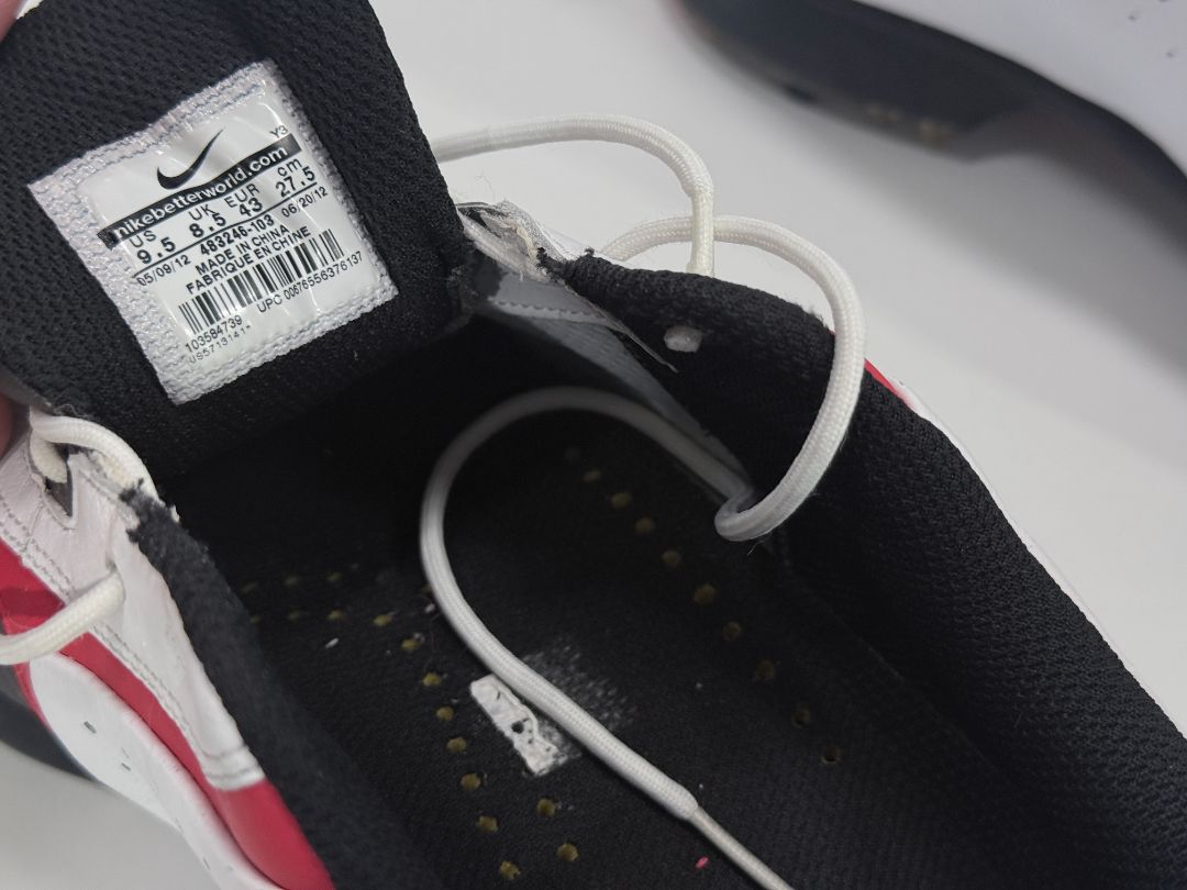 Nike Zoom Trophy Men’s Golf Shoes Size 9.5 – White Red Black Leather Spikes