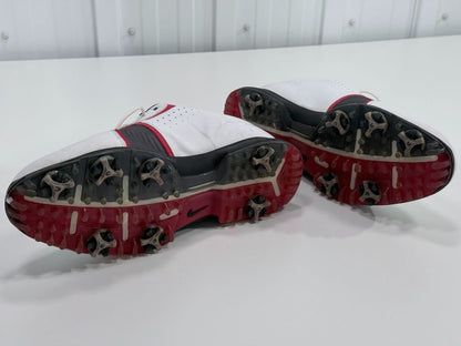 Nike Zoom Trophy Men’s Golf Shoes Size 9.5 – White Red Black Leather Spikes