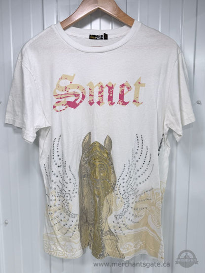 Vintage Smet by Christian Audigier Born on the Street Rhinestone Horse T-Shirt – XL – Made in USA