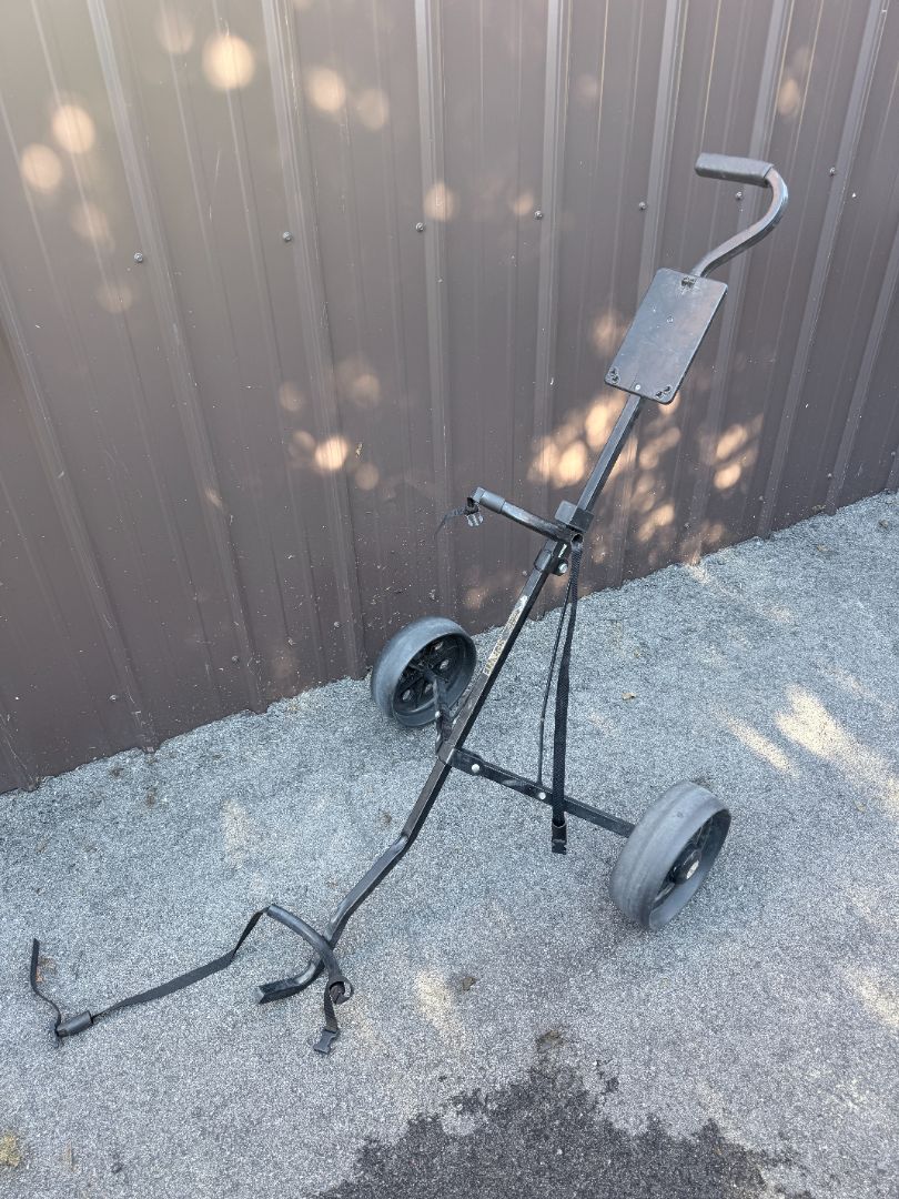 Linksman Folding Two-Wheel Golf Bag Pull Cart Compact Collapsible Trolley