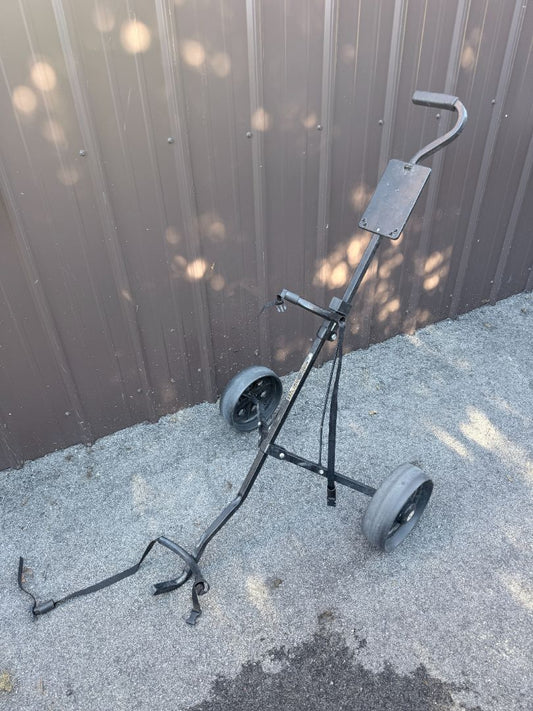 Linksman Folding Two-Wheel Golf Bag Pull Cart Compact Collapsible Trolley