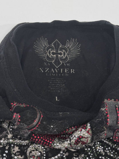 Xzavier Limited Street Fabrix Y2K Rhinestone Gothic Graphic T-Shirt Men’s Large