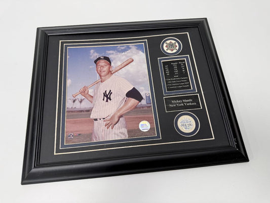 Mickey Mantle Limited Edition Framed Photo Composite w/ COA – Needs Restoration