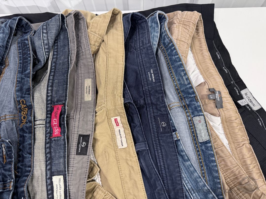 8 Pairs Men’s Size Large Jeans Chinos and Dress Pants Lot - AG Guess Wrangler