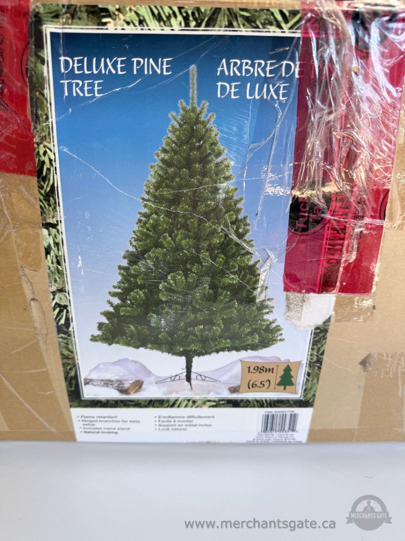6.5-Foot Deluxe Pine Artificial Christmas Tree with Metal Stand - Unlit