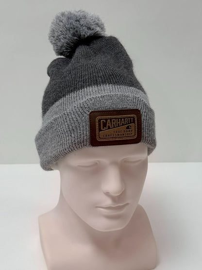 Carhartt Beanie Pom Winter Hat Grey Knit Unisex Warm Outdoor Cap