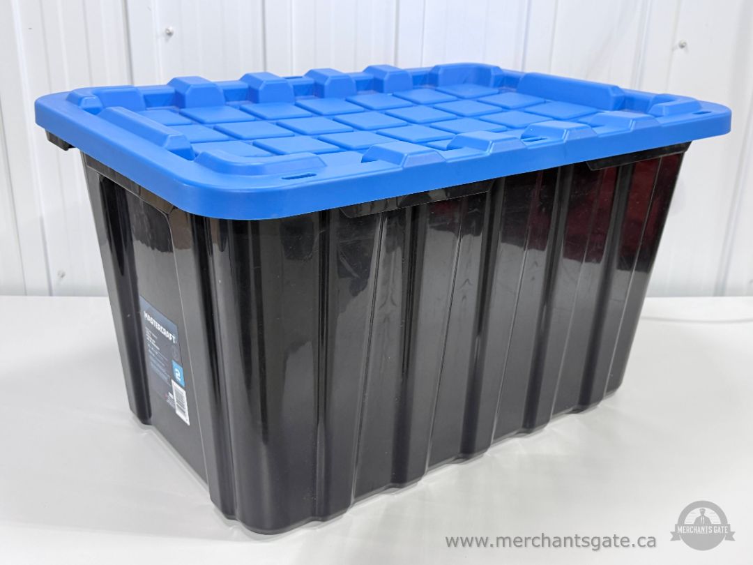 Mastercraft 102L Heavy Duty Stackable Storage Tote Bin with Lid 29" x 20" x 16"