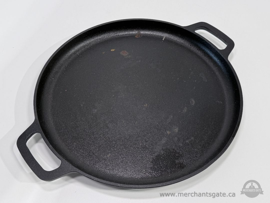 Cuisinel 13.5" Cast Iron Pizza Pan Round Griddle Skillet with Dual Handles