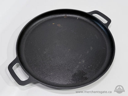 Cuisinel 13.5" Cast Iron Pizza Pan Round Griddle Skillet with Dual Handles