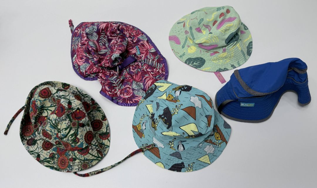 Set of 5 Kids Bucket Hats Assorted Patterns And Colors Summer Sun Protection