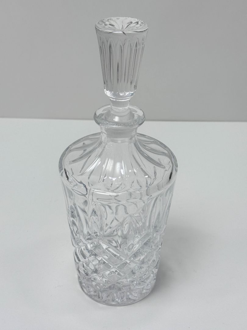 Cut Crystal Glass Decanters with Stoppers 12" Tall