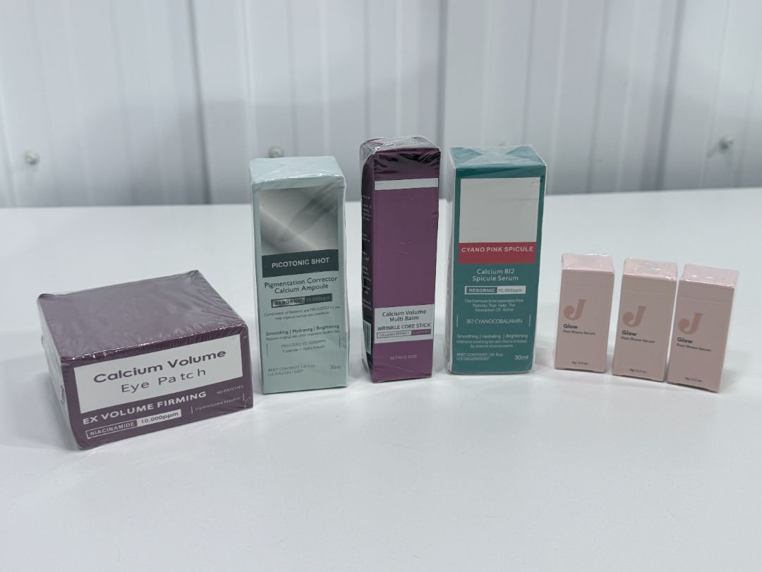 New Korean Skincare Lot of 6 Products - Calcium Volume Eye Patches, Serums & Cream Stick