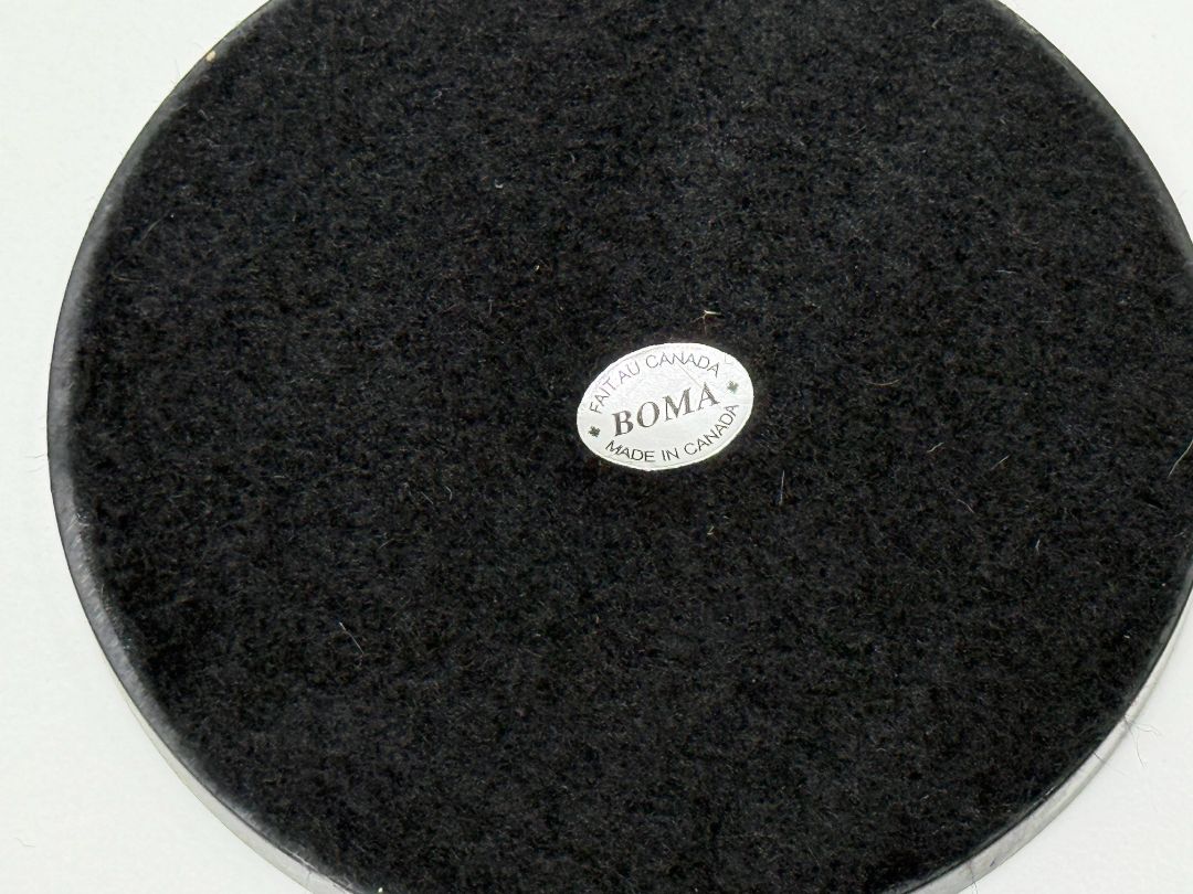 Vintage Inuit Art Soapstone Coasters Set of 3 BOMA Canada Felt Backed