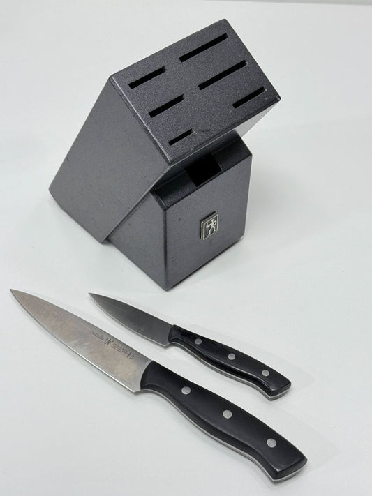 Henckels Knife Block with 6" Chef Knife and Paring Knife / Fine Edge Pro V Set