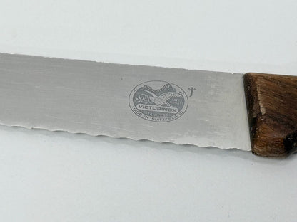 Vintage Victorinox Stainless Bread Knife 14 Inch Serrated Wood Handle