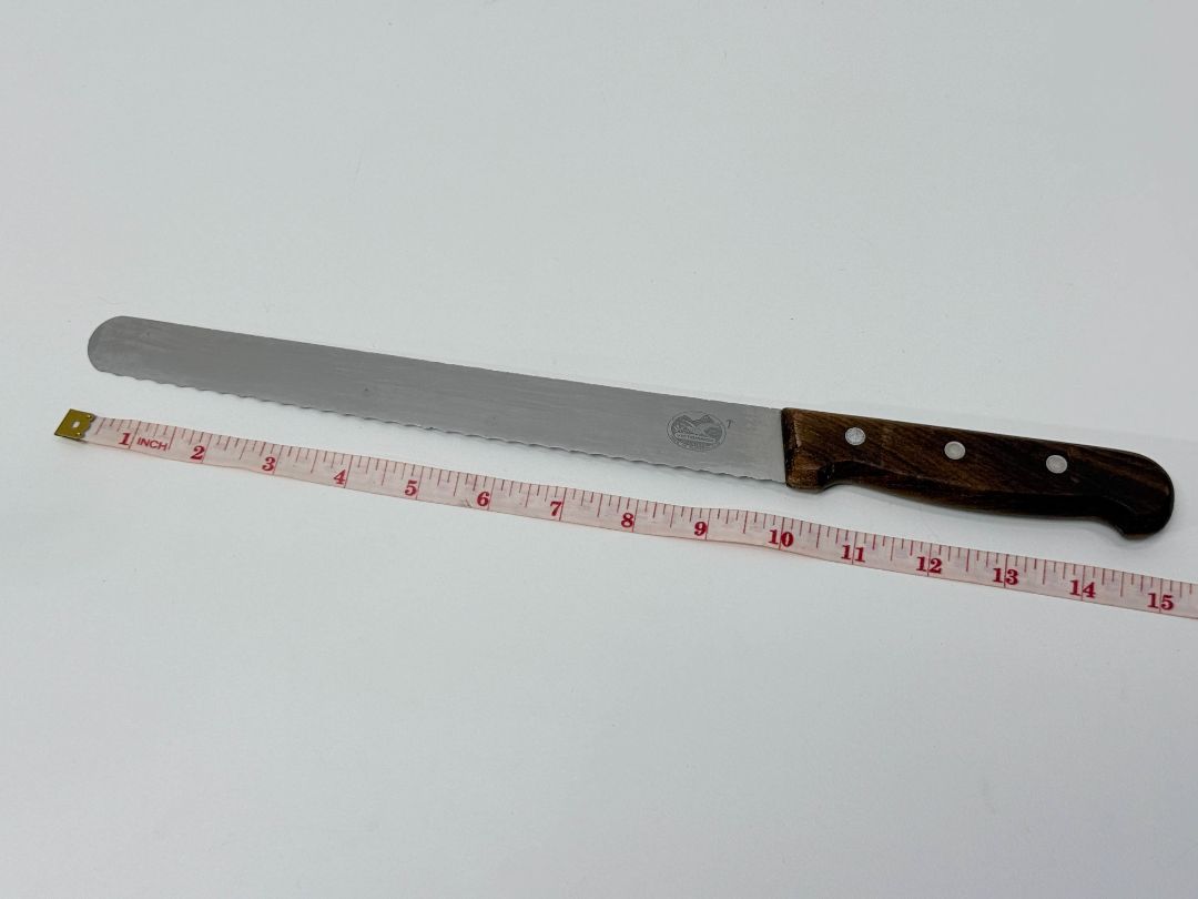 Vintage Victorinox Stainless Bread Knife 14 Inch Serrated Wood Handle