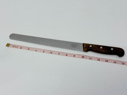 Vintage Victorinox Stainless Bread Knife 14 Inch Serrated Wood Handle
