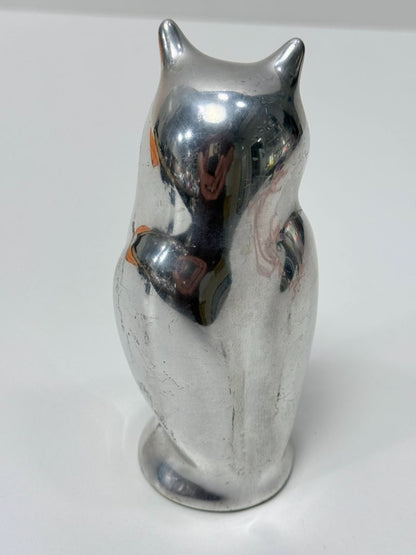 Hoselton Cast Aluminum Owl Sculpture Signed Canada Figurine 6 Inch