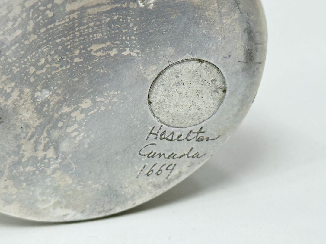 Hoselton Cast Aluminum Owl Sculpture Signed Canada Figurine 6 Inch