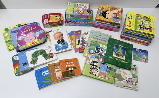 Lot of 100+ Children’s Books – Board Books, Readers, Peppa Pig, Bluey, Baby Einstein