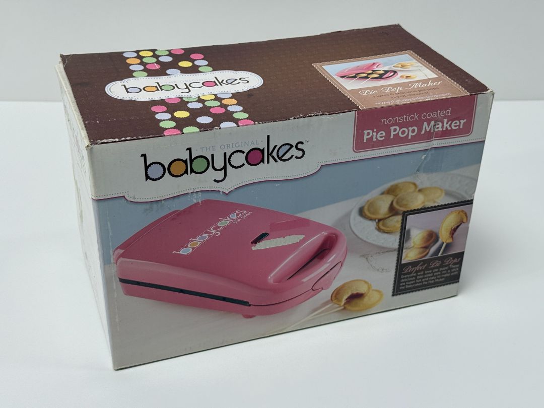 New Open Box Babycakes Pie Pop Maker Nonstick Coated Pink Electric Mini Pastry Baker