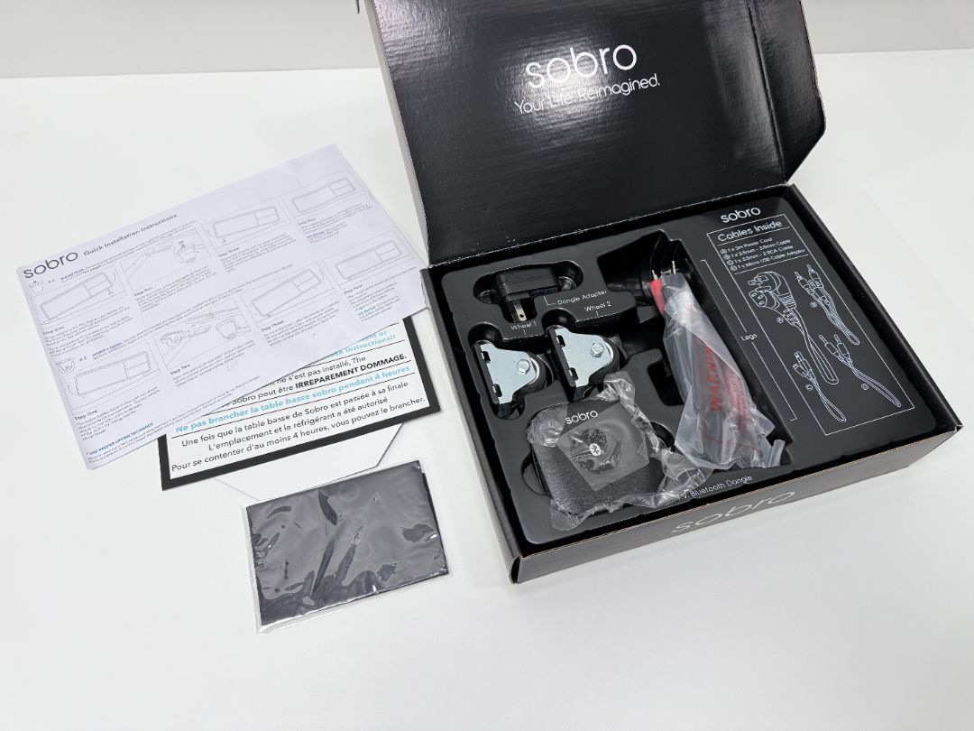 Sobro Coffee Table Accessory Kit New In Box Wheels Power Cord Bluetooth Dongle