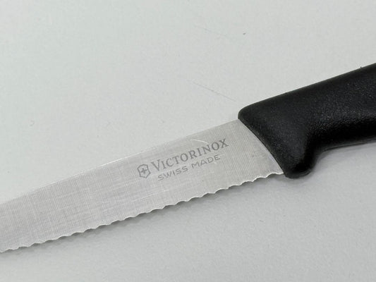 Victorinox Swiss Made 3" Serrated Paring Knife – Black Handle
