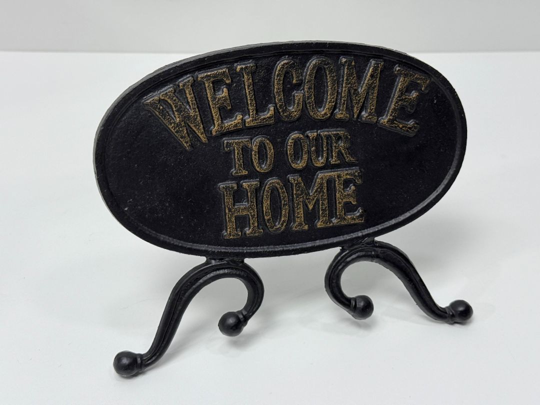 Welcome To Our Home Metal Sign 9" Wide