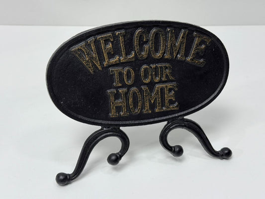 Welcome To Our Home Metal Sign 9" Wide