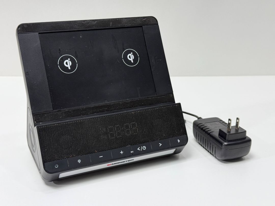 Monster Trio Bluetooth Speaker Dock Wireless Charging Station With Power Adapter