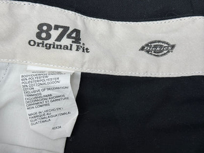 New Dickies 874 Original Fit Black Work Pants 42x34 Durable Polyester Cotton Blend