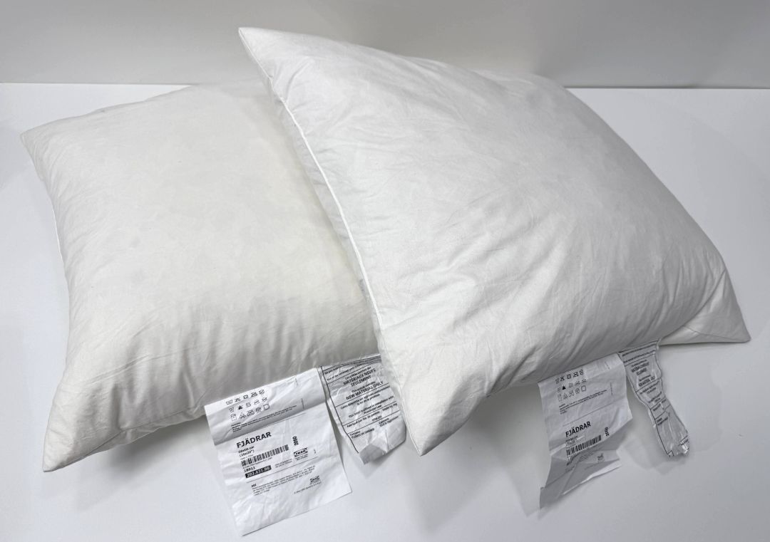 IKEA Fjadrar Throw Pillow Inserts 20x20 Duck Feather Fill Cushion Pair
